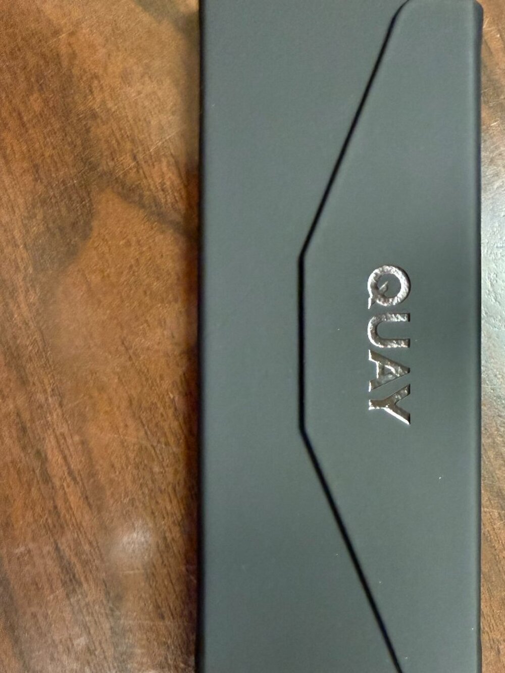 QUAY Matte Black Embossed Tri-Fold Sunglasses Case | Foldable Protective Eyewear